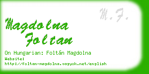 magdolna foltan business card